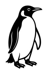Fototapeta premium Standing Penguin Animal Illustration Black and White - For Nature, Wildlife, or Cold Themes