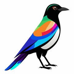 vector illustration of a blue bird with white white background