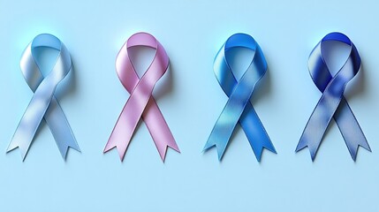 Awareness ribbons for various cancers
