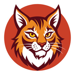 Bobcat on Vintage Background - Vector Art Illustration Design