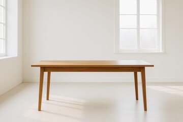 Modern Minimalist Table in Bright Room with Natural Light