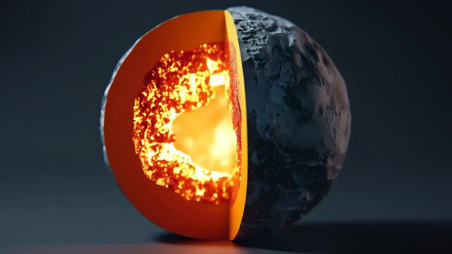 A detailed illustration of the Earth's internal layers showcasing the molten core and surrounding mantle.