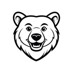 Majestic Grizzly Bear Head, Bold Wilderness Animal Emblem, Vintage Tattoo Style Wildlife Art for Logos, T-Shirts, Branding