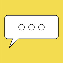 Set of blank white speech bubble in flat design, chatting box, message box icon. Balloon doodle style of thinking sign symbol. Speech bubble isolated on background. Communication, Discussion and Text