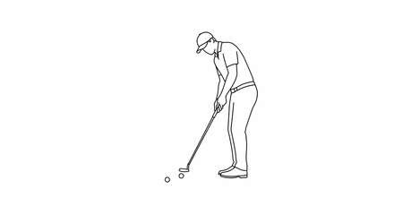 Obraz premium A Visual Ode to the Love of the Links: Exploring the Joys of Golf Through Artistic Lines