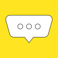 Set of blank white speech bubble in flat design, chatting box, message box icon. Balloon doodle style of thinking sign symbol. Speech bubble isolated on background. Communication, Discussion and Text