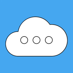 Set of blank white speech bubble in flat design, chatting box, message box icon. Balloon doodle style of thinking sign symbol. Speech bubble isolated on background. Communication, Discussion and Text