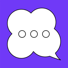 Set of blank white speech bubble in flat design, chatting box, message box icon. Balloon doodle style of thinking sign symbol. Speech bubble isolated on background. Communication, Discussion and Text