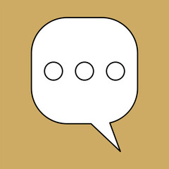 Set of blank white speech bubble in flat design, chatting box, message box icon. Balloon doodle style of thinking sign symbol. Speech bubble isolated on background. Communication, Discussion and Text