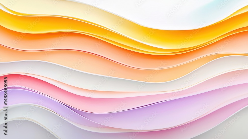 Poster a vibrant abstract composition of overlapping curved shapes in various colors.