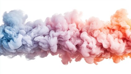 Fototapeta premium Colorful Smoke Flowing in Soft Hues of Pink, Blue, and Orange