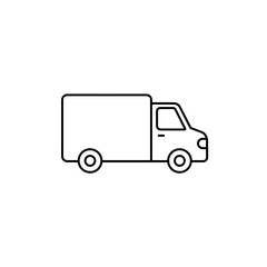 Fototapeta premium Delivery van line icon for local transport services