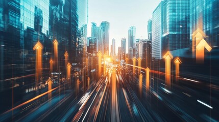 Naklejka premium Dynamic urban motion cityscape photography modern architecture aerial perspective fast-paced life
