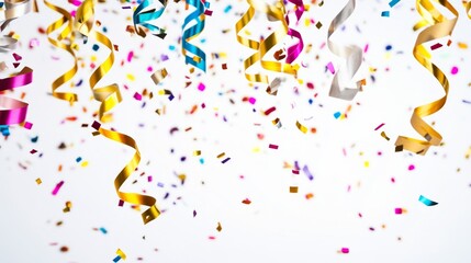 Fototapeta premium Celebration event with colorful confetti party atmosphere graphic design vibrant colors festive vibe