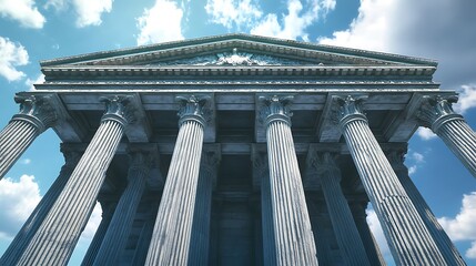 Naklejka premium Classic building with neoclassical columns and beautifully detailed design features high resolution picture