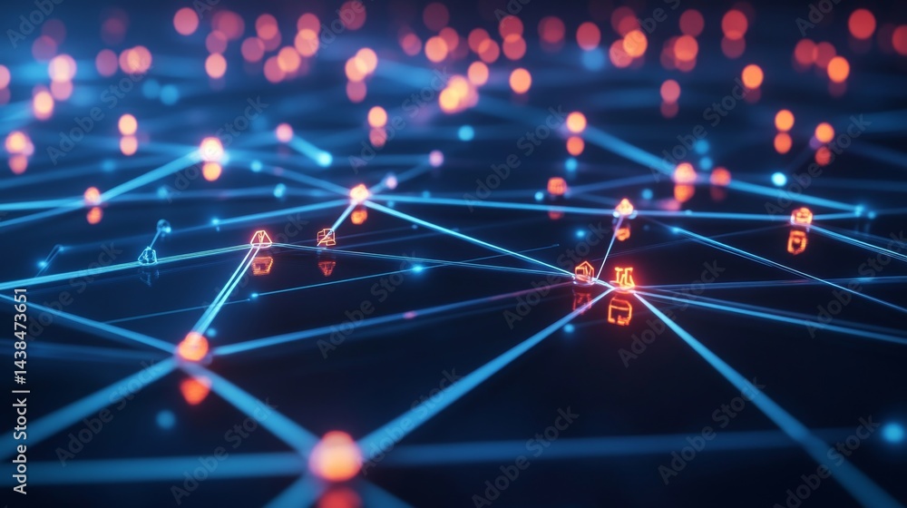 Poster digital connectivity action virtual network visualization data environment abstract viewpoint techno