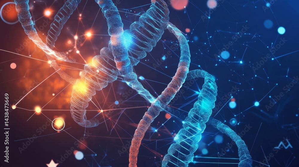 Poster dynamic molecular structures scientific research 3d visualization digital space close-up biochemical