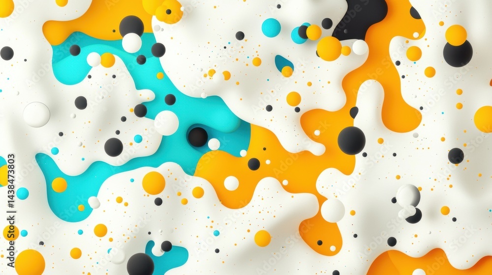 Poster a vibrant abstract composition featuring a multitude of circles and ovals in various colors and size