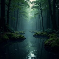 Obraz premium The scenery of streams in the forest