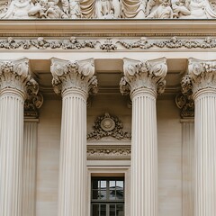 Obraz premium Grand neoclassical structure with detailed columns and refined architectural design high resolution picture