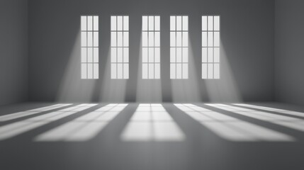 Fototapeta premium A room with a window and shadows.