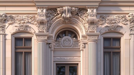 Obraz premium Majestic columns with neoclassical architecture and beautiful design details high resolution picture