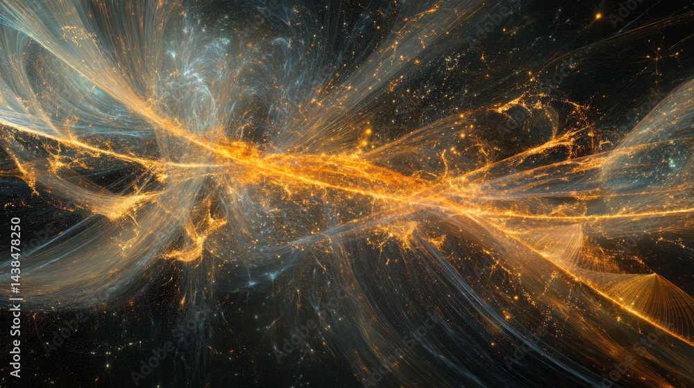 Aufkleber dynamic cosmic energy burst outer space abstract art sci-fi environment aerial view visual represent