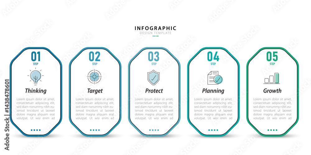 Poster timeline creator infographic template. 5 step timeline journey, calendar flat simple infographics de