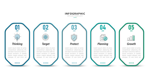 Timeline Creator infographic template. 5 Step timeline journey, calendar Flat simple infographics design template. presentation graph. Business concept with 5 options, vector illustration.