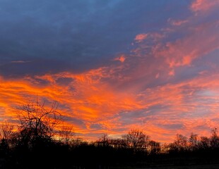 Obraz premium red sunset sky