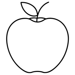 Food apple  line art vector 