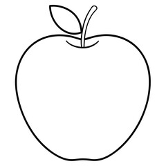 Food apple  line art vector 
