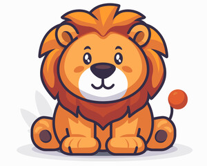 Cute lion character cartoon mascot vector illustration for your web site design