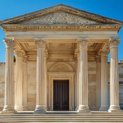 Obraz premium Ornamental neoclassical columns and elegant doorway with intricate design high resolution picture