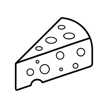 recommend clip art: outline of a cheese wedge line art vector
