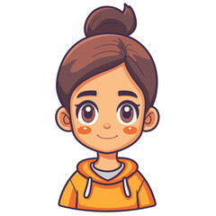Obraz premium Cute little girl cartoon. Vector illustration. Cute little girl.