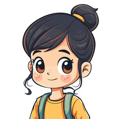 Obraz premium Cute little girl cartoon. Vector illustration. Cute little girl.