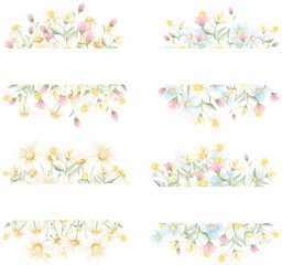 Wreaths, Meadow frame, Watercolor Birds, Butterflies, Baby Shower, Sublimation Elements, Tiny Flowers, Wedding clip art, Hand painted