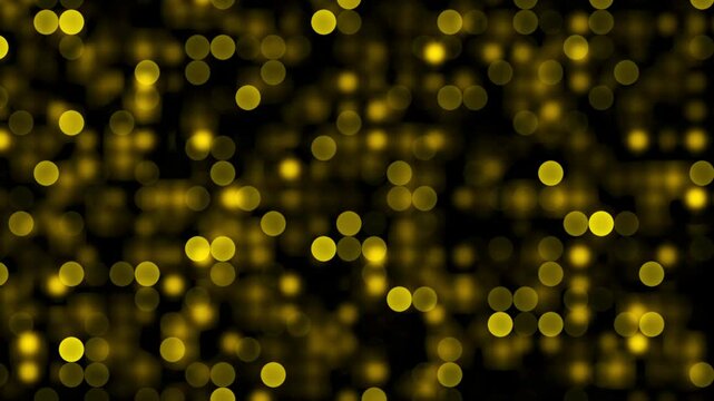 Slowly Drifting Golden Bokeh Particles on a Dark Background, Seamless Loop