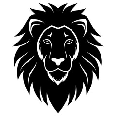 lion head vector silhouette  on white  background