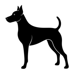black dog isolated on white
