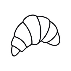 outline of a croissant with line art vector