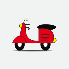 Red Scooter icon vector design 