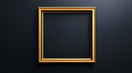 Empty wooden frame on dark background, simple yet elegant design, ideal for showcasing artwork or creative projects.