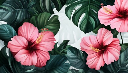 Tropical Hibiscus Floral Design
