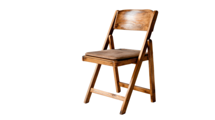 Wooden folding chair: a weathered wooden folding chair showcases simplicity, rustic charm, and functional design
