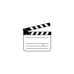 Movie clapperboard line icon vector on white background