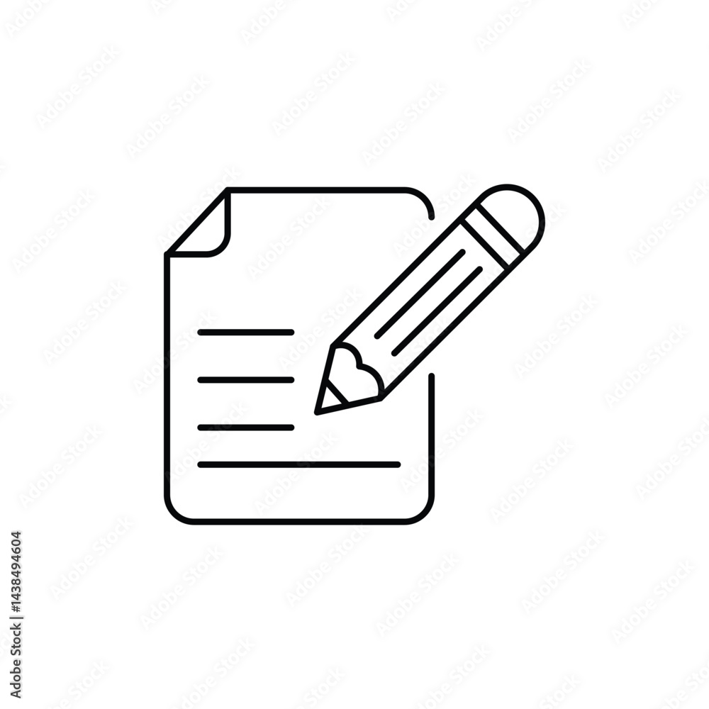 Aufkleber document edit line icon vector. writing notepad line icon vector on white background
