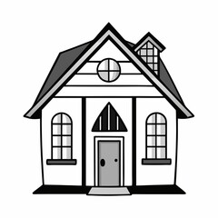 Minimalist Black and White Home Art on White Background