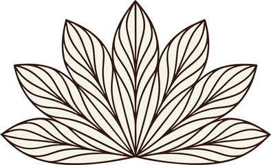 Abstract Floral Design Element Beige and Brown